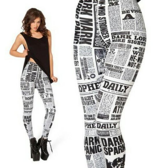 BlackMilk- Daily Prophet Harry Potter Leggings - Picture 1 of 2